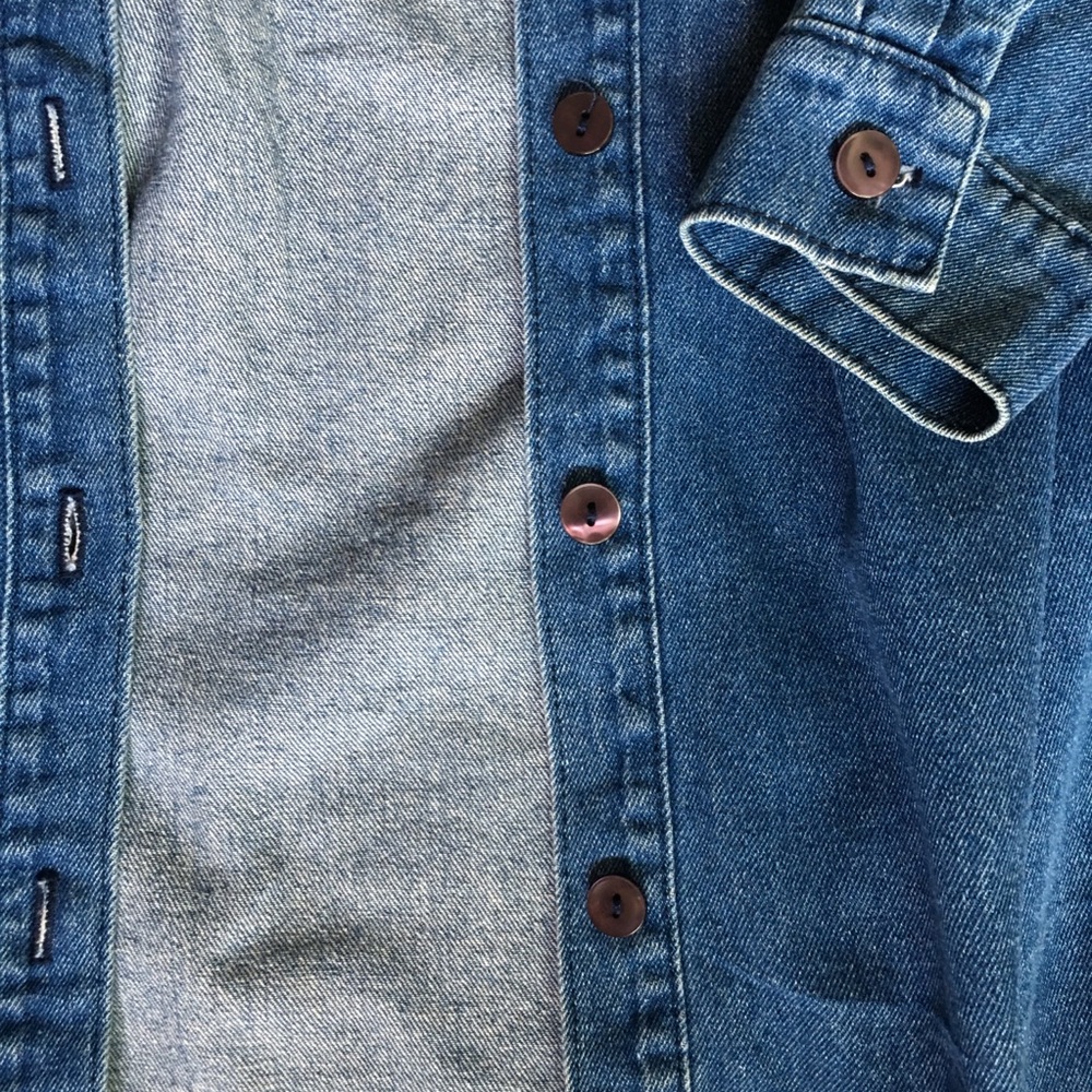 Vibrant m.i.u. Denim Dress | Extended Long Sleeve - Picture 3 of 14
